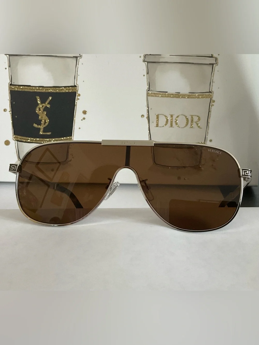 NWOT Versace Greca Flow Mask Sunglasses